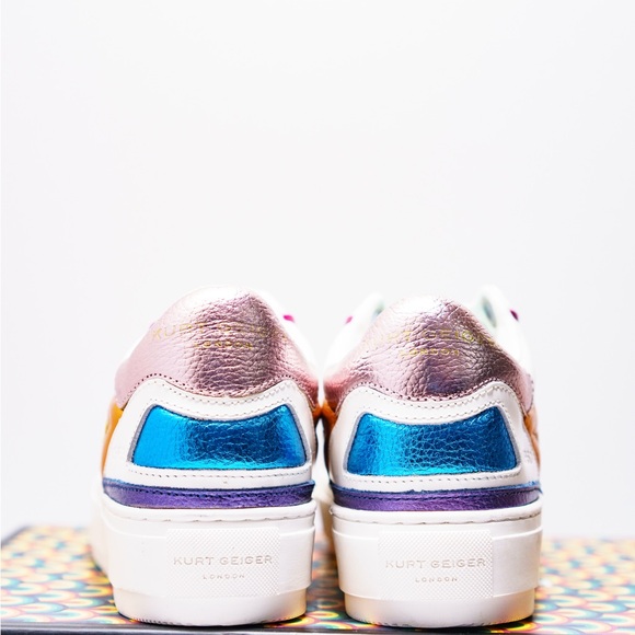 Kurt Geiger Metallic Blue and Pink Sneakers - Picture 1 of 8